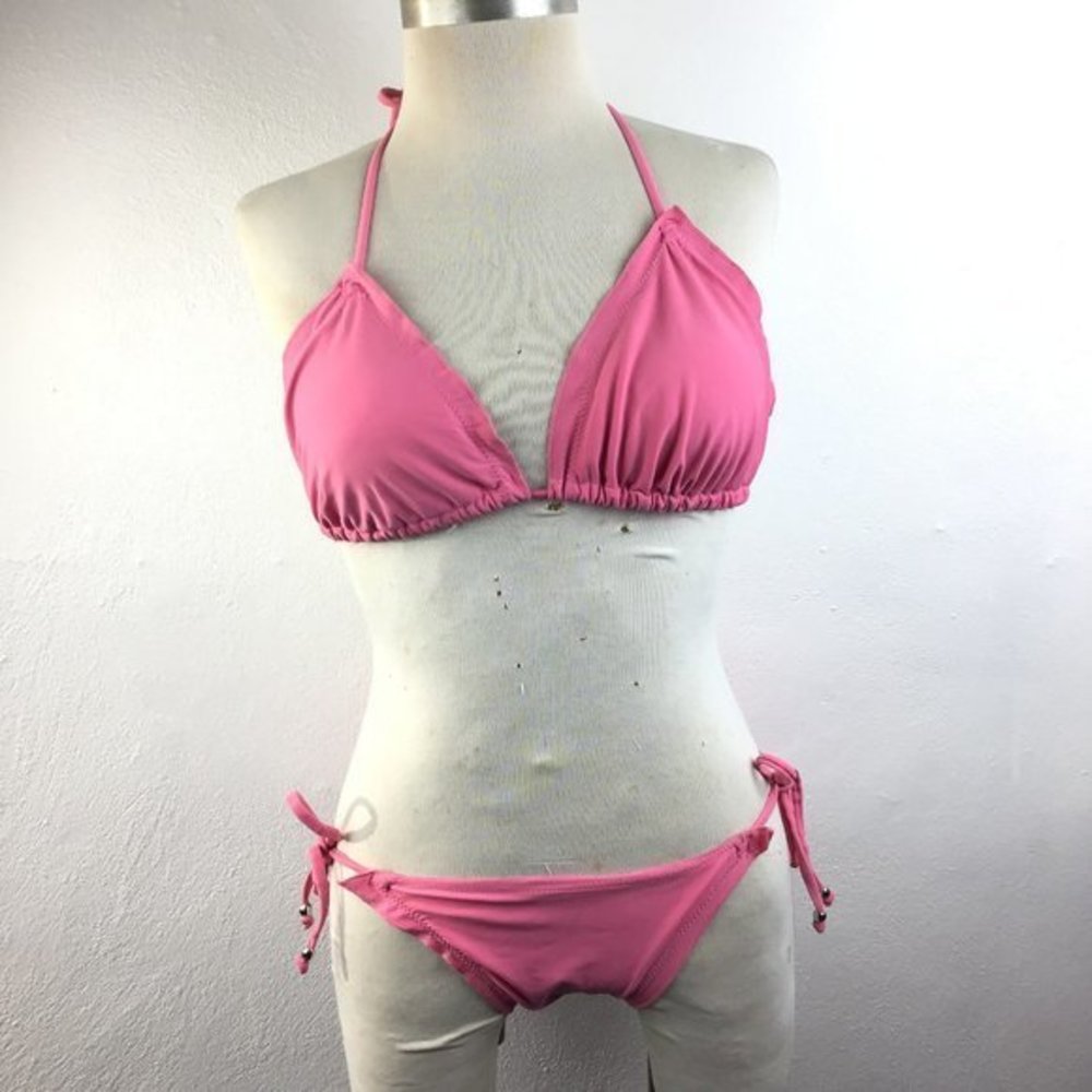Plunge Swim 2-Piece Bikini Pink Size Medium